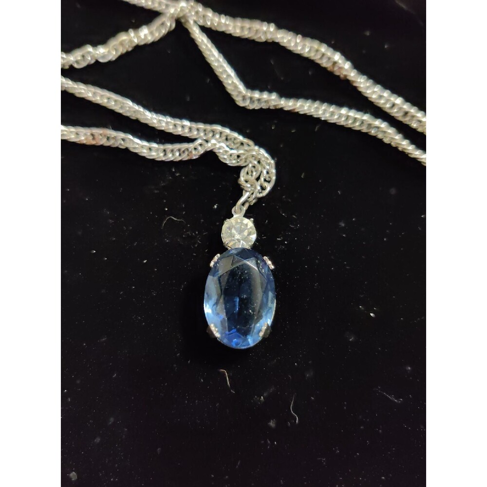 Blue and Clear Rhinestones Pendant